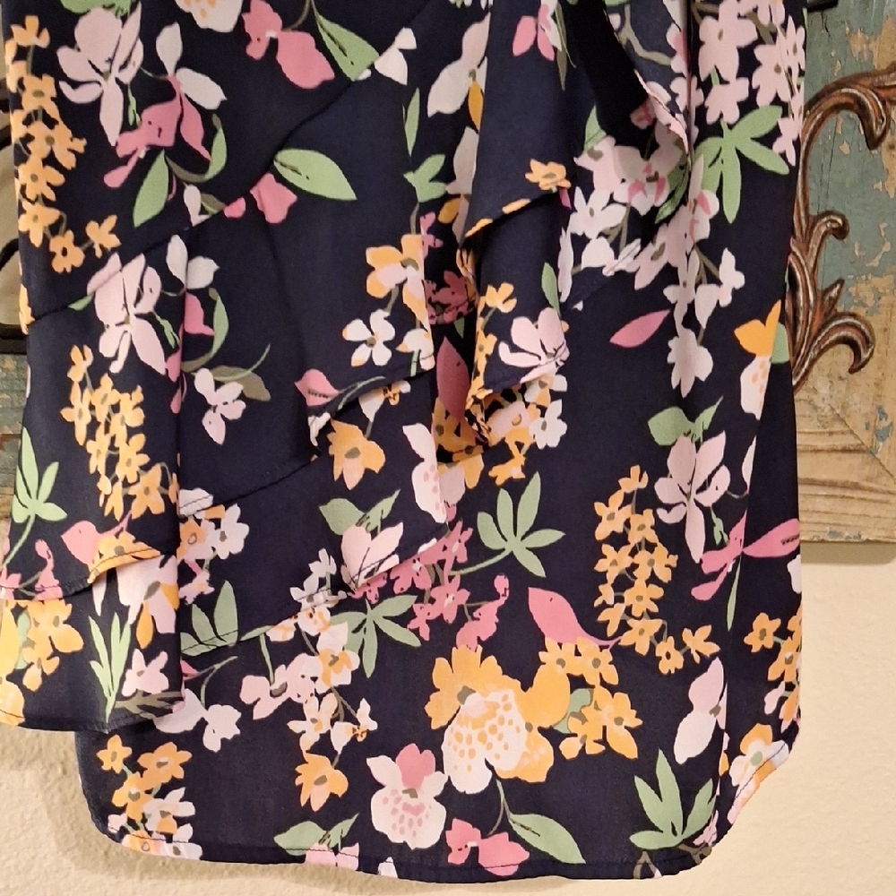 Floral Tank Top - Black, Pink, Yellow, Green. NWOT Size XS - Picture 5 of 8